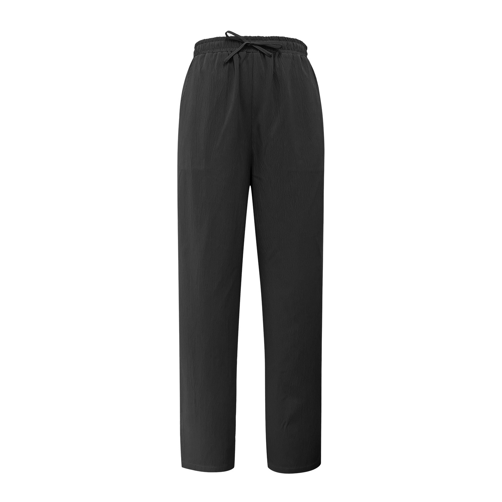 thumbnail image 2 of Pantalones cortos de lino de cintura alta y pierna ancha para mujer: pantalones boho palazzo informales para la playa, poliéster, cintura elástica, tallas S-XXXXXL., 2 of 5
